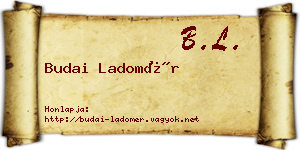 Budai Ladomér névjegykártya